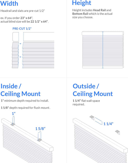 CHICOLOGY Blinds for Windows, Mini Blinds, Window Blinds, Door Blinds, Blinds & Shades, Camper Blinds, Horizontal Window Blinds, White (Commercial...