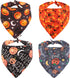 4 PCS/Pack Halloween Dog Bandana Pumpkin Reversible Triangle Bibs Scarf Accessories for Dogs Cats Pets Large...