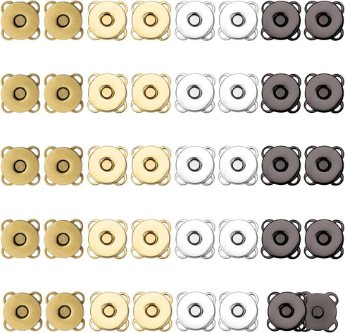 40 Sets Magnetic Snap Buttons, 14mm Plum Magnetic Snap Closures Fastener Sewing on Magnetic Clasps Button for Purses Bags Clothes Handbags Leather...