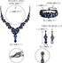 EVER FAITH Rhinestone Crystal Bridal Art Deco Floral Wave Teardrop Necklace Earrings Bracelet Jewelry Set...
