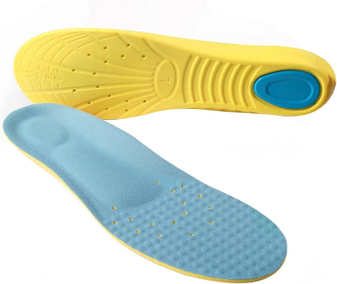 Shoes Inserts Memory Foam Insoles Shock Absorption Pain Relief Plantar Fasciitis Arch Supports Breathable PU Sports Feet Insoles for Men Women and...