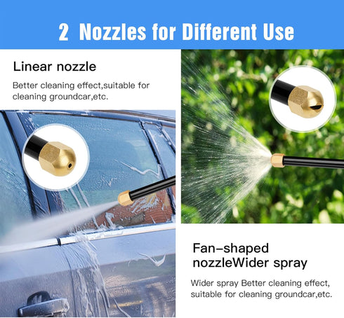 2024 Upgraded High Pressure Jet Nozzle for Garden Hose Hydro Jet Pressure Washer Wand Extension Pressure Washer Gun with 2 Hose Nozzles and Hose Q...