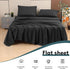 Toodou Soft Brushed Microfiber Black Full Size Flat Sheets-Comfortable and Durable Flat Sheet is Made of Premium Fabric Which Have Great Breathabi...