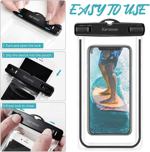 Waterproof Phone Pouch, Waterproof Phone Case, Water Proof Phone Pouch for iPhone 14 13 12 Pro Max & Samsung Galaxy, Cell Phone up to 6.9", IPX8 C...
