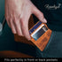 RAW HYD Men's Full-Grain Leather Slim Wallet with Money Clip - RFID Blocking, 5 Card Sleeves, Holds 15 Bills, Compact & Durable - Reddish Brown...