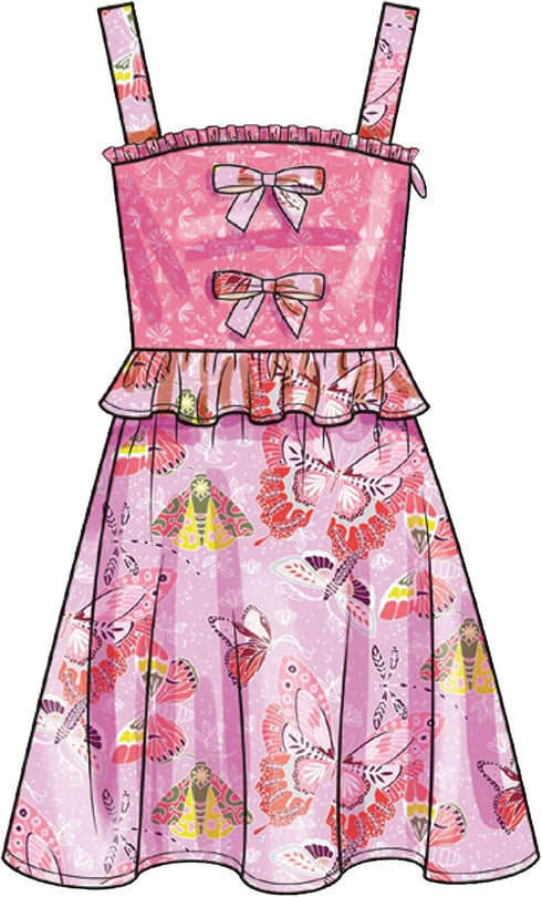 Simplicity Children's Dress, Top and Skirt Sewing Pattern Kit, Code S9560, Sizes 7-8-10-12-14, Multicolor...