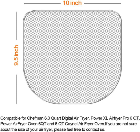 Replacement Dehydrator Racks for 6qt Chefman, Caynel and Power Air Fryer Oven, Dehydrate Fruits and Meats, Air Flow Racks, Removable trays, Air Fr...