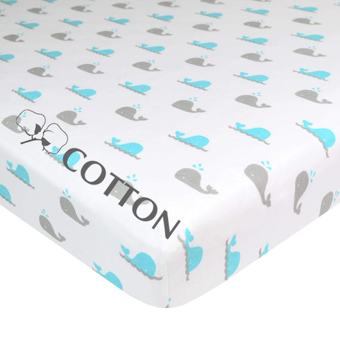 American Baby Company 100% Natural Cotton Fitted Pack and Play Sheet 39" x 27" - Soft & Breathable Pack N Play Sheet for Playpen, Playard & Mini C...