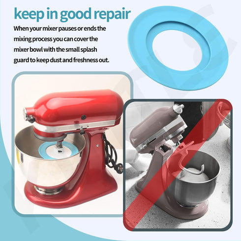 Upgrade Dough Hook Shield Compatible with Kitchen Aid 4.5qt & 5qt Tilt Head Stand Mixers and Dough Hook, Easy Installation and Easy Cleaning, blue...