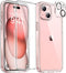 Miracase for iPhone 15 Case Clear Full-Body Built-in Glass Screen Protector &Camera Protector, Military Drop Proof 15 Phone Case 360 Degree Shockp...