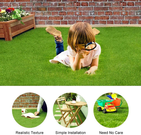 LAVEN Artificial Grass Turf Lawn, Lawn Decoration, Synthetic Miniature Garden Ornament DIY Craft Pot Artificial Lawn Grass Plastic(15 * 15cm)...