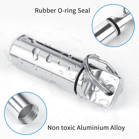 2 Pack Small Pocket Pill Box Keychain, Portable Mini Aluminium Alloy Pill Organizer Case Container for Purse, Waterproof Metal Pill Holder Medicin...