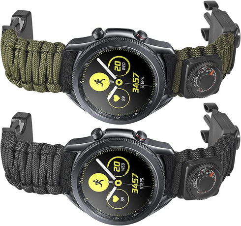 Onewly Compatible with Samsung Galaxy Watch 3 Band 45mm,Multi-Functional Outdoor Survival Umbrella Rope 22mm Watch Strap for Gear S3 Frontier/Clas...