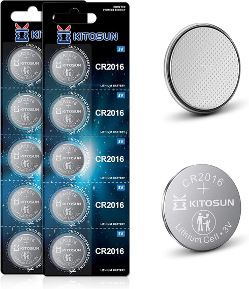 CR2016 Batteries 3V Lithium Cell - 3 Volt CR 2016 Coin Button Lithium Battery for Toyota Camry Rav4 Car Key Fob Remote Control LED Light Candles G...