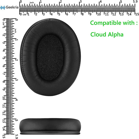 Geekria QuickFit Replacement Ear Pads for HyperX Cloud Alpha Gaming Headphones Ear Cushions, Headset Earpads, Ear Cups Cover Repair Parts (Black)...
