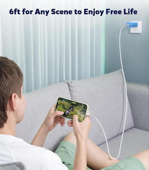 Phone Charger Fast Charging, 2 Pack 20W PD USB C Wall Fast Charger Block with 6FT Type C to Lightning Cable, Fast Charging Cable Compatible for Ph...