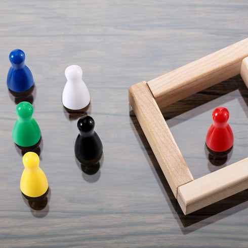 8 x 6 Style Multicolor Plastic Pawns Pieces Game for Board Games, Tabletop Markers Component...