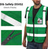 Reflective Vest High Visibility with Pockets and Zipper, Green L...