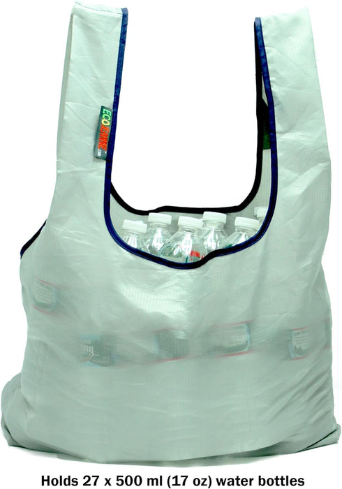 Ripstop Nylon Reusable Grocery Bag, Reusable Shopping Bag, RBS041 (Gray-Orange-Green-Navy)...