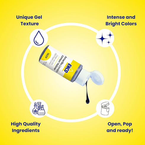 ENCO Food Coloring Gel Lime Yellow 1.41 oz (40g) Concentrated, Vegan...