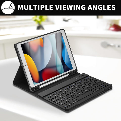 KBCASE Keyboard Case for iPad 9th/8th/7th Generation 2021/2020/2019, Compatible with iPad Air 3/Pro 10.5, Detachable Bluetooth Keyboard Case with ...