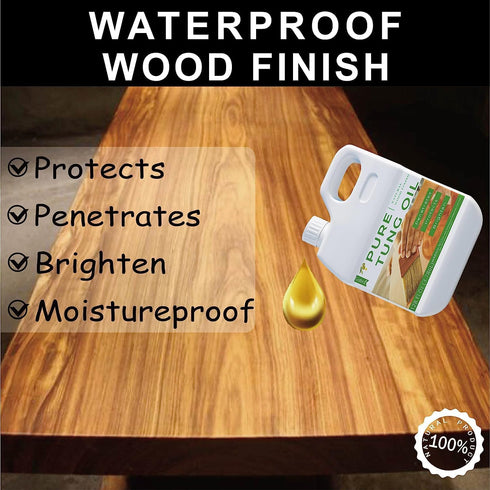 Godora 2pcs 8OZ Waterproof Tung Oil for Wood Finishing with Towel, 100% Natural Pure Tung Oil with Good Penetration for Indoor and Outdoor, for Ba...