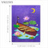Lotus Flowers Wooden Boat River Pond Metal Cutting Dies for Card Making, Paper Embossing Die Cuts Kit Templates, Storage Pockets Supplies, Photo F...