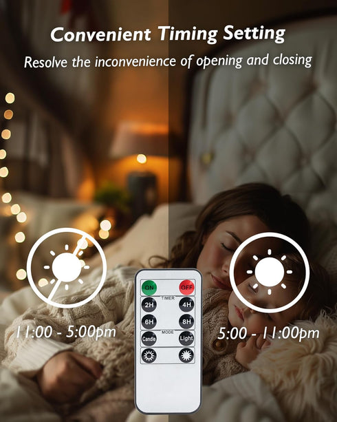 Remote Candles, 12PCS Flameless Tea Lights Candles Battery Operated with Timer, 400+Hours Remote Control LED Tea Lights Votive Candles for Holiday...