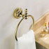 Leyden Polished Gold Towel Ring, Bathroom Hand Towel Holder Wall Mounted Gold Towel Rack Round...