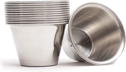 EHOMEA2Z Ramekins Stainless Steel Condiment Sauce Cups, Metal Ramekins, Commercial Grade, Multifunctional, Ideal for All Hot and Cold Sauces, Indi...
