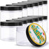 Opret 12 Pack 10oz Empty Slime Containers, Large Plastic Slime Jars with Lids and Labels Clear Storage Organizers for Slime Making, Food and Beaut...