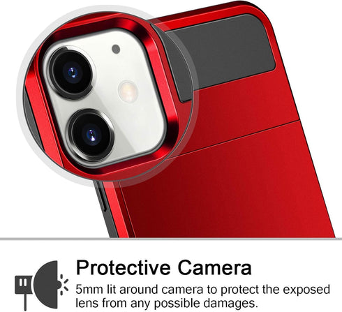 Vofolen Compatible with iPhone 12 Case 5G Wallet Cover Credit Card Holder Slot Sliding Back Pocket Anti-Scratch Dual Layer Protective Compatible w...