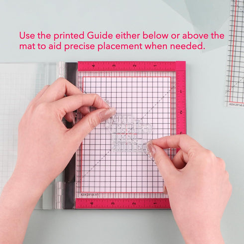 10Pcs/Set 6x6inch Multi-Use Non-Slip Sticky Mats Fit in Stamp Positioning Tool Set,Photopolymer Grip Mat with Printed Guides in Placeholding Stenc...