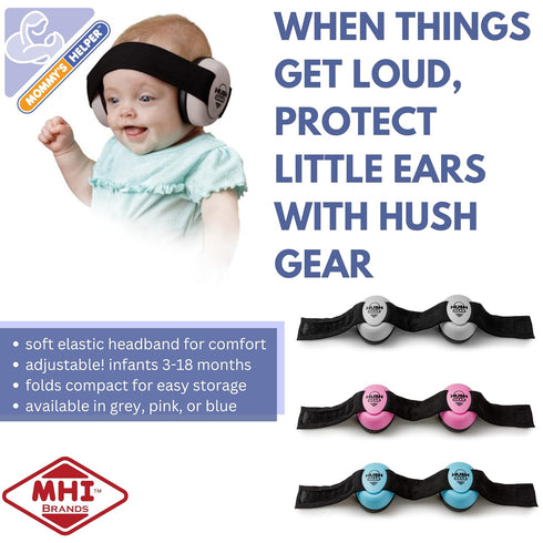 Mommy's Helper Hush Gear Noise Cancelling Headphones for Infants Ear Protection, Blue...
