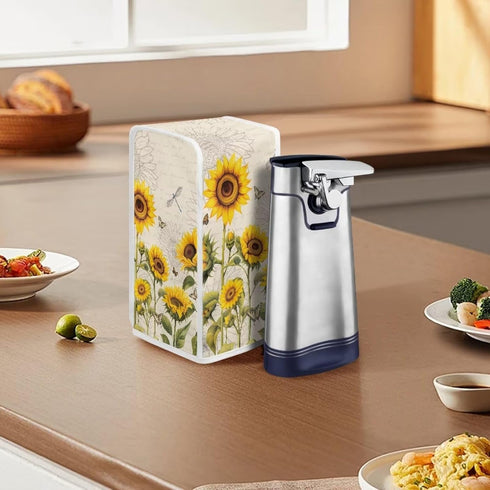 Can Opener Cover Dragonfly Sunflower Can Opener Dust and Stain Protection Small Applicance Cover for Kitchen Fits Most Electric Automatic Can Open...