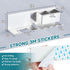 Hair Dryer Holder Wall Mounted, Blow Dryer Organizer, Hair Tool Organizer, Adhesive Blow Dryer Holder for Bathroom, Stainless Steel Hair Dryer Sta...