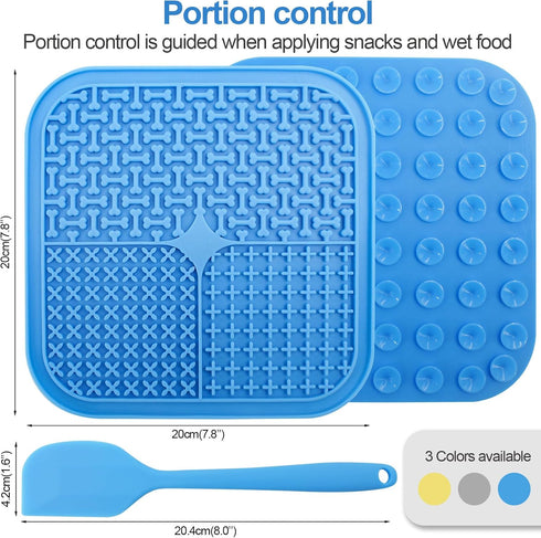 Lick Mat for Dogs and Cats, Slow Feeder Mat, with Suction Cups Silicone Pad, Peanut Butter Snacks Lick Pads, Pet Friendly, Relieve Anxiety, Traini...