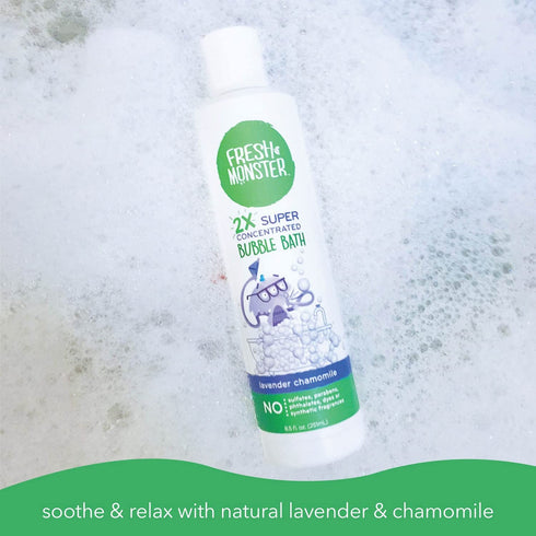 Fresh Monster Kids Foaming Bubble Bath | Hypoallergenic, Natural for Kids & Toddlers | Super Concentrated | Soothing Lavender Scent | Bath Time Es...