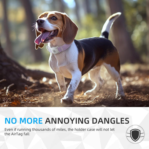 Airtag Dog Collar QR Code - IP68 Waterproof Integrated Air Tag Dog Collar Holder ID Tag - Free Pet Online Profile - Durable Natural Cotton Hemp - ...