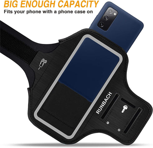 Water Resistant Running Armband for Samsung Galaxy S20 FE/S20+/S10+/S10 Lite/S9+/S8+,Galaxy A60/A51/A50/A32/A30/A20/A11/A10/A8S,with Fingerprint T...
