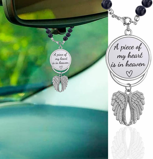 Memorial Car Charm Sympathy Gifts for Loss of Loved one, Keep Making Her Proud Ornament Hanging Rear View Mirror Accessories Grief Bereavement Sym...