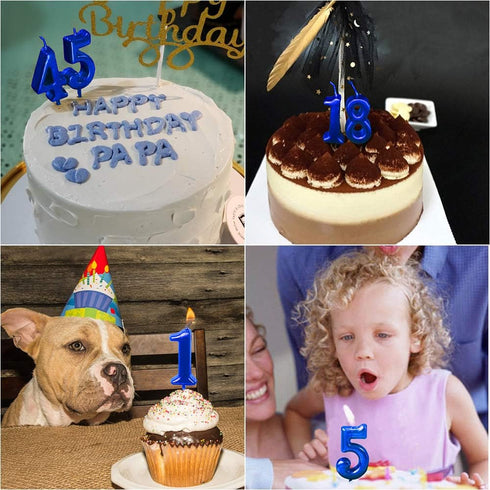 Blue Birthday Candles 5 Candle 5th Five Years Cake Bady Roman Numberal Cool Number Candle No 50 51 52 53 54 55 56 57 58 59...