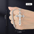 Cross Pendant for Car Rear View Mirror Decor Hanging Ornament Stainless Steel Three-layer Cross Necklace Amulet Jewelry Men Boys Christian Gift, S...