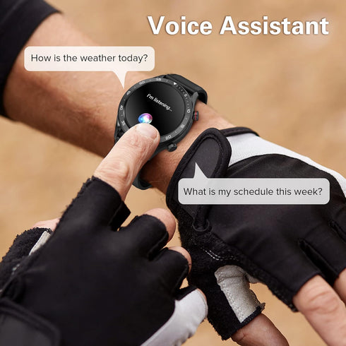 BRIBEJAT Smart Watch for Men (Dial/Answer Call) Built-in Music Player, Voice Assistant, Real-time Heart Rate & Sleep Monitor Compatible with Samsu...