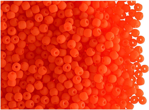 SCARA 0.35 ounce (10g) Czech Glass Round Beads 0.08 inches (2mm), Warm NEON (UV Active) Glass beads for Jewelry and Bracelets Making, Beads for Br...