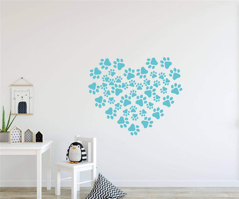 49 Pieces/Set Dog Paws Wall Decals Vinyl Pawprints Sticker Animal Footprint Wall Art Decoration for Kids Boy Girl Baby Nursery Bedroom Living Room...