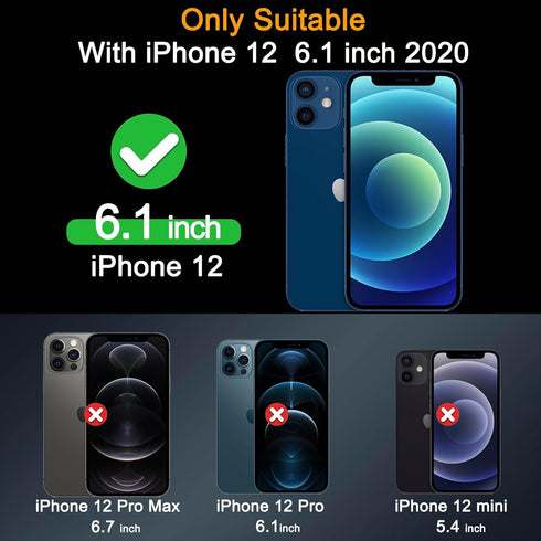 Milomdoi 3 Pack Screen Protector for Apple iPhone 12 with 3 Pack Tempered Glass Camera Lens Protector, Ultra 9H Accessories, Case Friendly, Mounti...