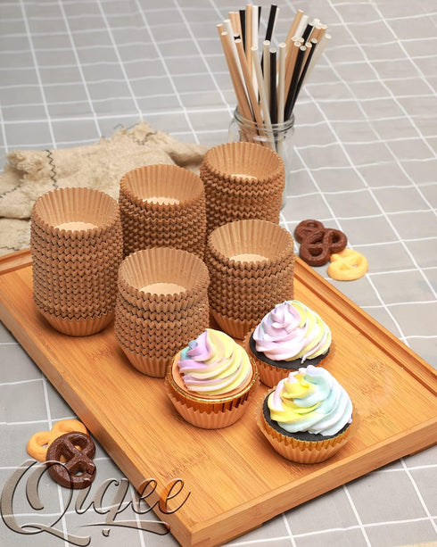 qiqee 300 Count Jumbo Cupcake Liners Natural Muffin Liners Food Grade Jumbo Size Baking Cups Paper No Smells?Large Size?...