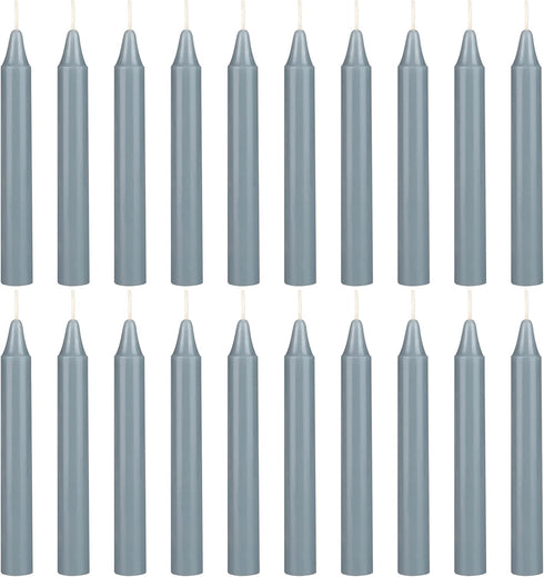 Mega Candles 20 pcs Unscented Gray Exquisite Mini Taper Spell Candles, 4 Inch Tall x 1/2 Inch Diameter, Magic Chimes, Enchantment, Casting Rituals...