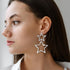Star Dangle Drop Earrings, Mabor Simple Hollow Pentagram Earrings Exaggerate Star Drop Earrings Big Hoop Anti-sensitive Lightweight Pentagram Earr...
